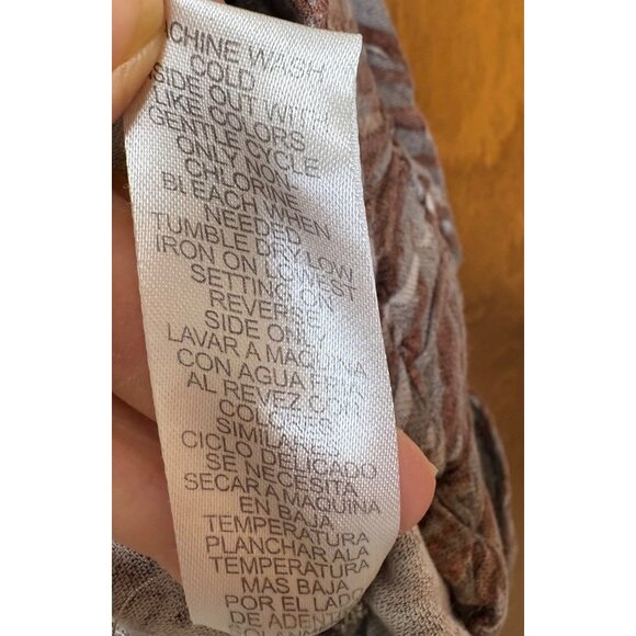 Democracy Plus Sz 20W Brown Rayon WideLeg Crop Pants Halloween Costume Grunge - Picture 12 of 12